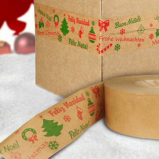 Nassklebeband mit Weihnachtsmotiven Nassklebeband mit Weihnachtsmotiven