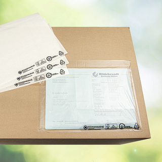 Begleitpapiertasche - einfache Anbringung dank selbstklebender Rückseite Begleitpapiertasche - einfache Anbringung dank selbstklebender Rückseite