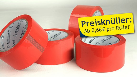 Rotes PP-Klebeband - ab 0,66 € pro Rolle!  