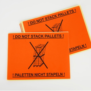 Haftetiketten, Symbol + Palette nicht stapeln!, orange Haftetiketten, Symbol + Palette nicht stapeln!, orange
