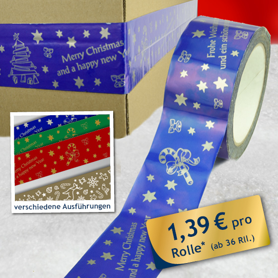 Klebeband mit Weihnachtsmotiven